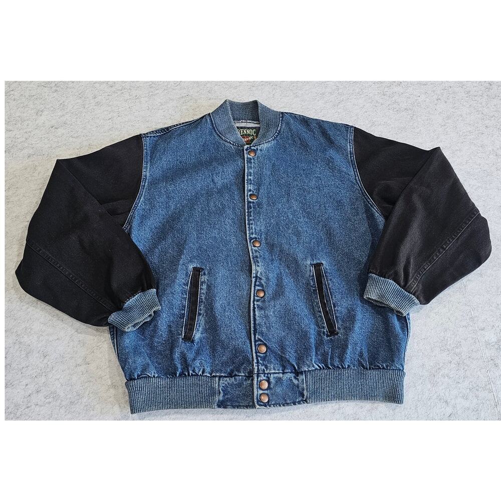 Vintage Rennoc Classic Varsity Denim Jean Jacket Jeet Kune Do, Mens Sz M - Picture 2 of 9
